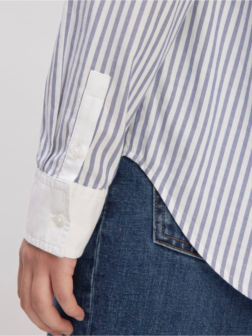 New Everlane THE MUST-HAVE SHIRT IN SILKY COTTON in Mariner Blue/ White Size 0 - Picture 13 of 14